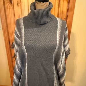 Eddie Bauer Gray Turtleneck Women's Sweater Poncho XS/S